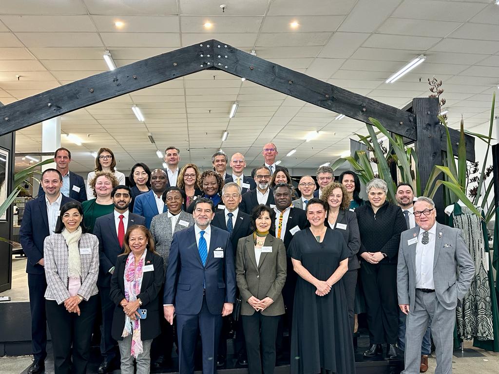 H.E. Ambassador Baraka Luvanda in a group photo with other Ambassadors and High Commissioners accredited in New Zealand, during a diplomatic working visit in Auckland