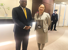 H.E. Ambassador Baraka Luvanda in a picture with Ms. Masuda Junko, Director General for Africa Department, JICA at JICA Headquarters, Tokyo