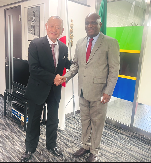 H.E. Ambassador Baraka Luvanda in a picture with Mr. Tetsuro Yano