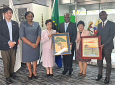 A group photo of Ambassador Baraka H. Luvanda with the representatives of One Book Association and the Embassy’s Officials