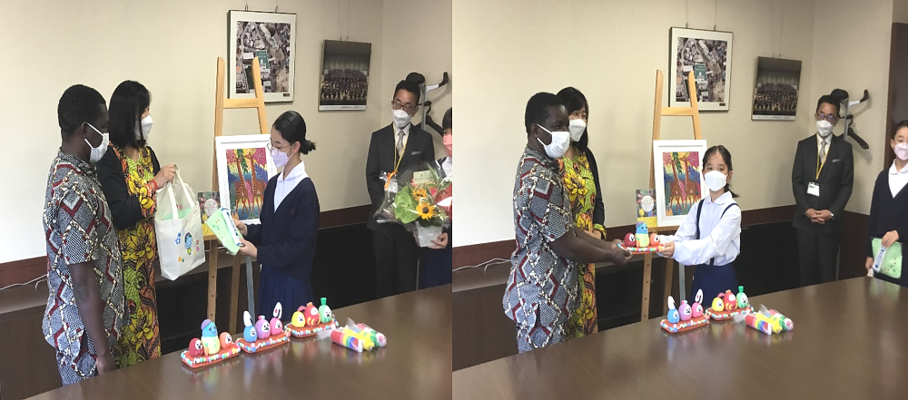 Among the students receiving prizes for winning presentations and artworks on Tanzania