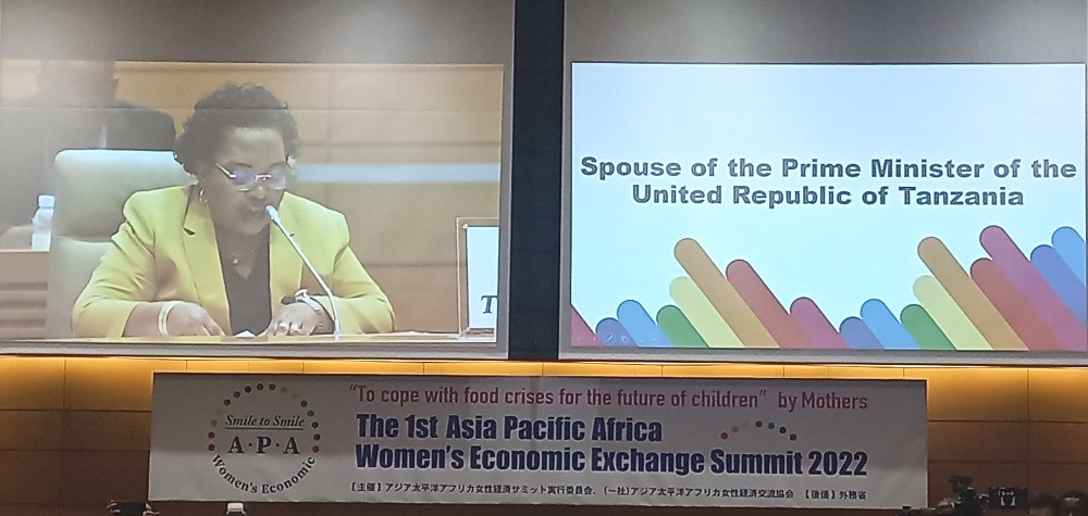 Mhe. Mary Majaliwa akitoa hotuba wakati wa ufunguzi wa Mkutano (APA Summit), tarehe 28 Novemba 2022