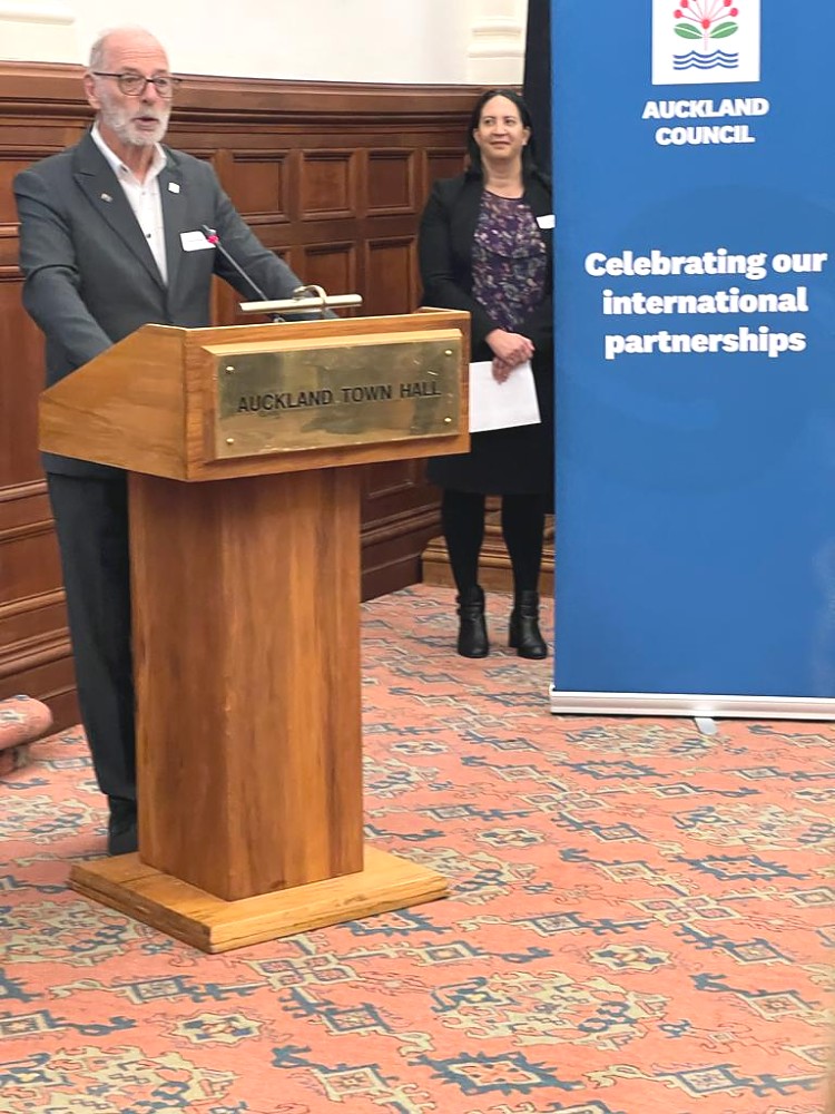 The Mayor of Auckland, Mr. Wayne Brown addressing the Foreign Envoys
