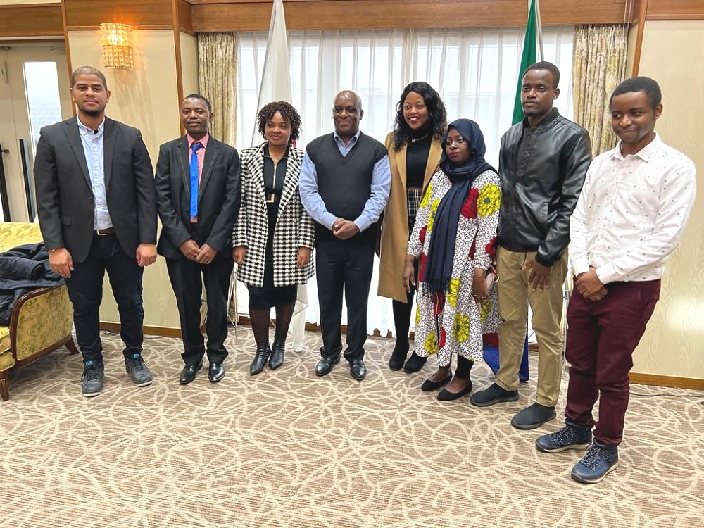 Ambassador Barak Luvanda in a group picture with the Founding Committee Members of TSJ