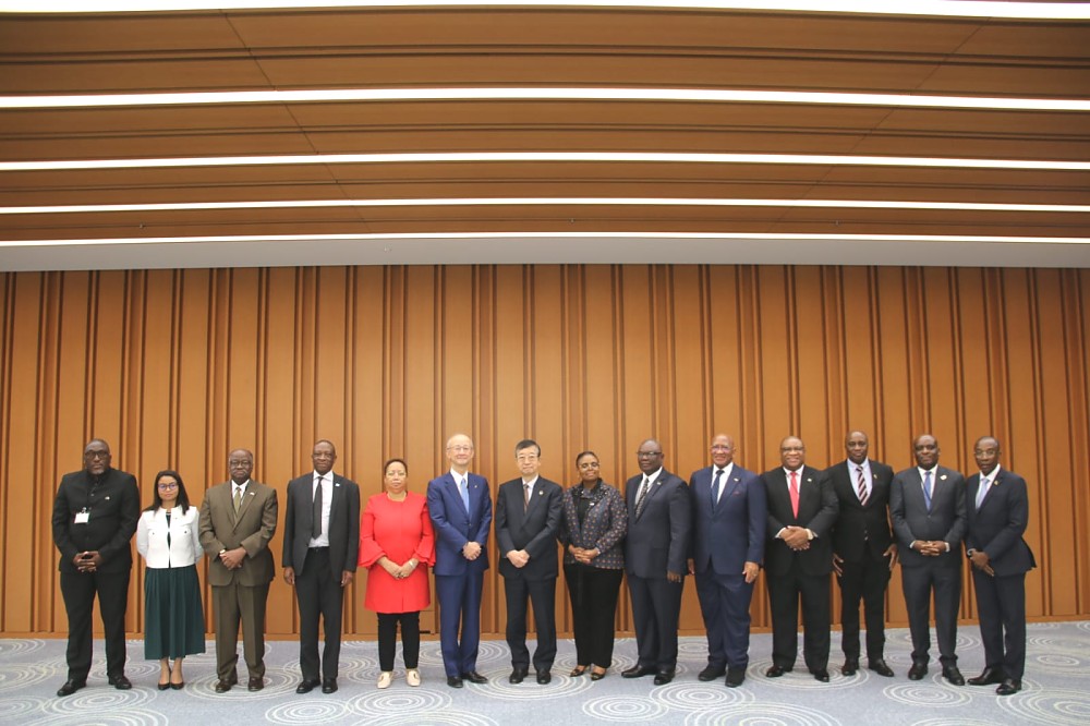 H.E. Ambassador Baraka Luvanda (second from the right) in a group photo with other Ambassadors and Diplomats from the SADC Member States; and the Chair, Committee on Sub-Saharan Africa of Keidanren Japan Business Federation