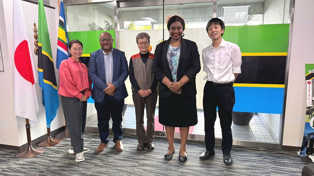 Embassy officials in a group photo with representatives from Cattle Co., Ltd., on November 08, 2023, at the Chancery