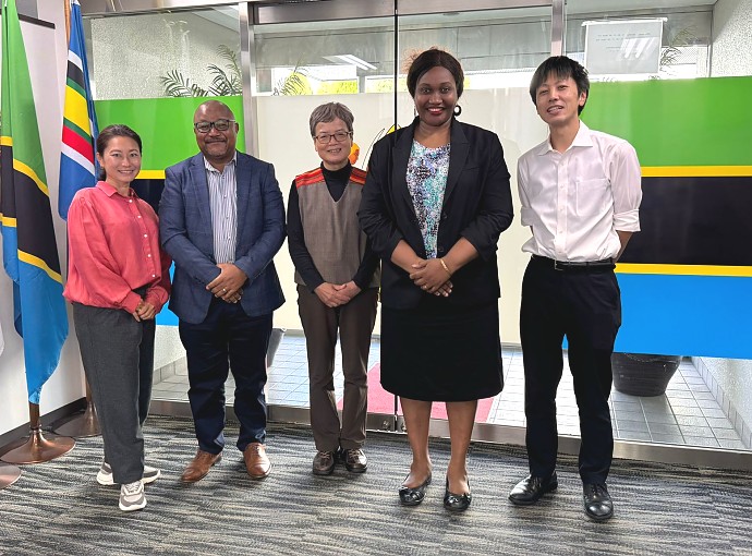 Embassy officials in a group photo with representatives from Cattle Co., Ltd., on November 08, 2023, at the Chancery