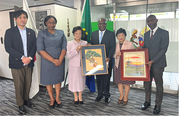 A group photo of Ambassador Baraka H. Luvanda with the representatives of One Book Association and the Embassy’s Officials