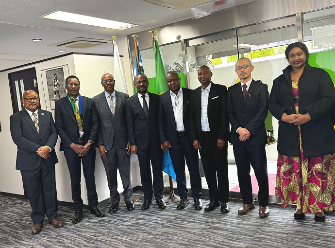 H.E. Anderson Mutatembwa in a group photo with experts from Tanzania National Roads Agency (TANROADS) and representatives from INGEROSEC Corporation