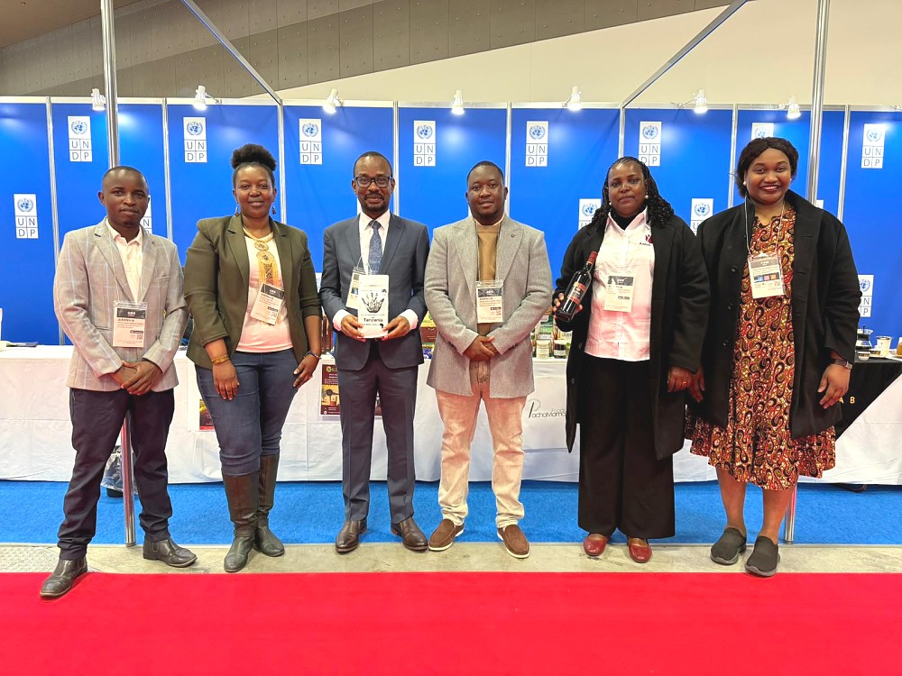 H.E. Anderson Mutatembwa in a group photo with Tanzania Delegation at FOODEX Japan 2026 in Tokyo