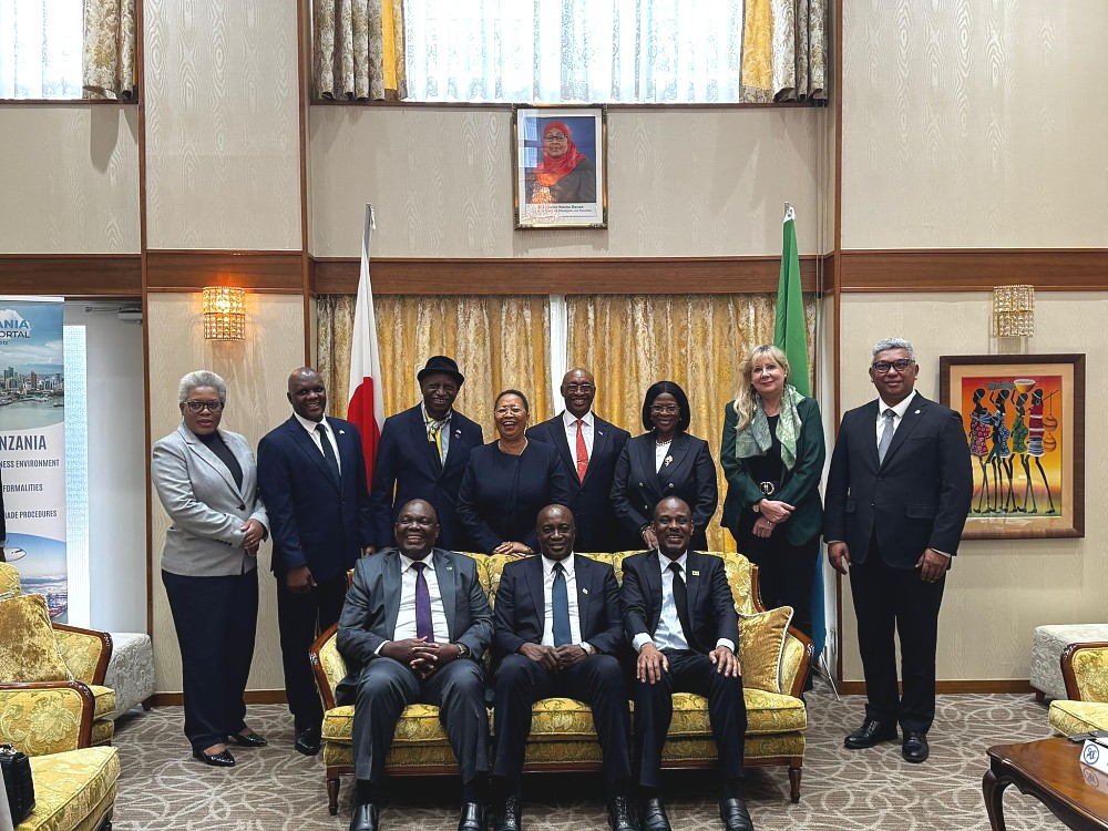 A group photo of the SADC Committee of Ambassadors at the Chancery, during a meeting as part of the regular monthly engagements.